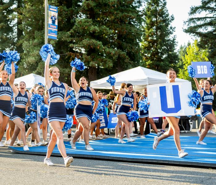 SSU Sapphires cheering at big nite