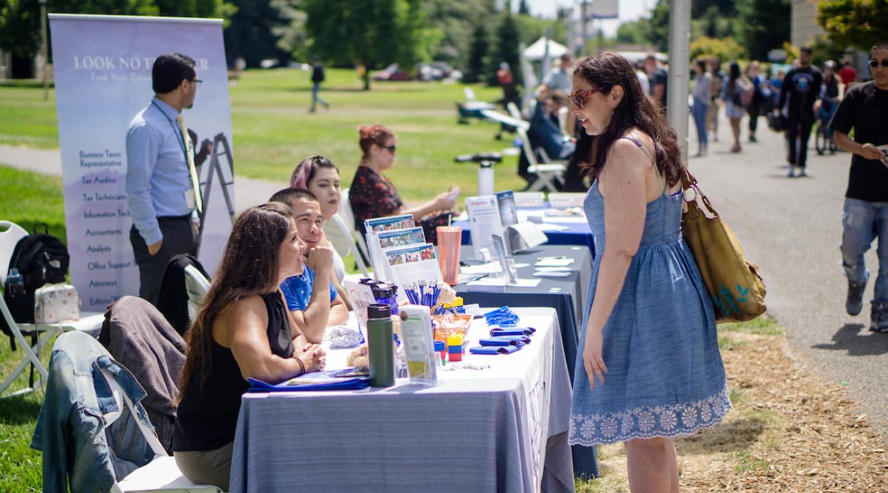 students tabling