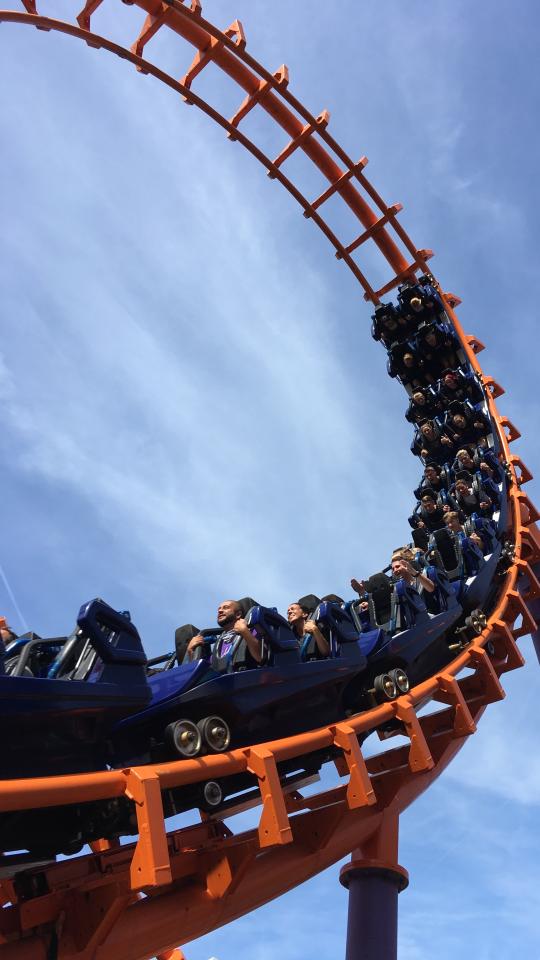 Photo of people on roller coaster